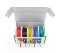 Alambre de silicona flexible de 50 m, variedad de 5 colores, cobre estañado para aplicaciones eléctricas y de bricolaje, resistencia a altas temperaturas y flexibilidad (A-30AWG)