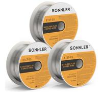 Alambre de soldadura de núcleo de flujo 0.035, 3 carretes E71T-GS de baja salpicadura, alambre de soldadura Mig de acero al carbono compatible con soldador HF Fourney Harbor (paquete de 3)