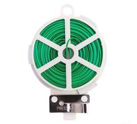 Alambre de sujeción para plantas de jardín verde con cortador integrado, cuerda de fleje de núcleo de acero flexible de 20 m para enredaderas, arbustos, flores y organización de cables