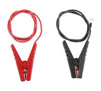 Alambre de valla eléctrica, 90 cm, 1 par con clips de cocodrilo para cargador solar de valla y kit de valla eléctrica, compatible con protección de animales al aire libre, granja, jardín, patio
