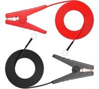 Alambre de valla eléctrica para exteriores de 12 AWG para kits de cargador de valla solar con cobre para clips de cocodrilo que soportan sistemas seguros de control de animales (2 piezas)
