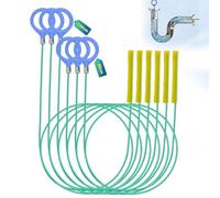 Alambre Desatascador Tuberias, 6 Piezas Fuerte y Flexible Cable Desatascador Tuberias, Espiral Limpiatubos Manual para Desagües, Cocina, Baño, (90CM+130CM)