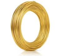 Alambre Dorado para Manualidades y Joyería - 50 m x 1 mm, Aluminio Inoxidable para Modelar y Bisutería