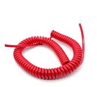 Alambre espiralado, Cable eléctrico de tierra PU en espiral con resorte, 2 núcleos, 7 metros longitud, varios tamaños(15AWG 1.5mm2)