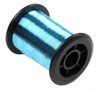 Alambre fino chapado en cobre de 0,1 mm para atar moscas, anzuelos de pesca, manualidades, carrete de 60 m, disponible en oro, negro, plata, azul, oliva, rojo, morado, marrón, naranja (azul)