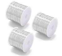 Alambre fino para joyas, 100 m x 3 bobinas, 0,3 mm, resistente a la luz y fácil de cortar, alambre para joyas, alambre de plata, para manualidades, alambre de cobre, alambre para manualidades
