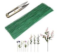 Alambre Floral Verde 50 Unidades - 30cm x 2mm - Tallos Metálicos para Arreglos Florales - Alambre de Floristería para Flores Artificiales, Coronas y Ramos - Flexible y Resistente con Tijeras Incluidas