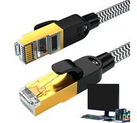 Alambre Lan Ethernet Cat 6 - Cable de red de alta velocidad | Conector RJ-45, aluminio chapado en cobre 6,1 mm, cable interior de par , transmisión de datos Gigabit, antiinterferencia