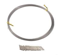 Alambre líder de pesca de acero inoxidable de 7 x 7, línea de agua salada fuerte a prueba de mordeduras con revestimiento de precisión, alambre flexible anticorrosión para aparejos de aparejos (35