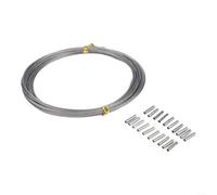 Alambre líder de pesca en agua salada hecho de acero inoxidable 304, diseño de 7 x 7 hebras para resistencia a mordeduras, flexible para acción de señuelo natural (80 libras)