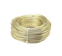 Alambre metálico para manualidades de aluminio, Alambre de aluminio for manualidades, 500g, multicolor, redondo, anodizado, 1-4mm, joyería DIY(Lt gold,3mm about 25meter)
