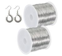 Alambre para bisutería de cobre plateado, 2 bobinas de 100 metros, grosor 0.3mm, para crear joyas, flexible y resistente， hacer coronas, joyería,Modelado, Esculturas DIY,abalorios, floral (plateado)