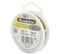 Alambre para ensartar cuentas de acero inoxidable Beadalon de 19 hebras, 0,53 mm (0,21 pulg.), brillante, 31 m (100 pies)