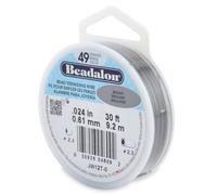 Alambre para ensartar cuentas de acero inoxidable Beadalon de 49 hebras, 0,61 mm (0,24 pulg.), brillante, 9,2 m (30 pies)