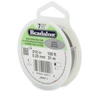 Alambre para ensartar cuentas de acero inoxidable Beadalon de 7 hebras, 0,010 pulg./0,25 mm, brillante, 31 m