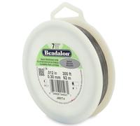 Alambre para ensartar cuentas de acero inoxidable Beadalon de 7 hebras, 0,012 pulg./0,30 mm, brillante, 91 m