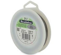 Alambre para ensartar cuentas de acero inoxidable Beadalon de 7 hebras, 0,012 pulg./0,30 mm, brillante, 305 m