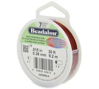 Alambre para ensartar cuentas de acero inoxidable Beadalon de 7 hebras, 0,015 pulg./0,38 mm, rojo, 30 pies/9,2 m