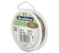 Alambre para ensartar cuentas de acero inoxidable Beadalon de 7 hebras, 0,015 pulgadas (0,38 mm), bronce, 100 pies (31 m)