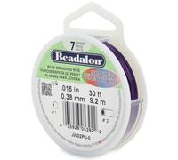 Alambre para ensartar cuentas de acero inoxidable Beadalon de 7 hebras, 0,015 pulgadas (0,38 mm), color morado, 9,2 m (30 pies)