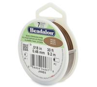 Alambre para ensartar cuentas de acero inoxidable Beadalon de 7 hebras, 0,018 pulgadas (0,46 mm), bronce, 30 pies (9,2 m)