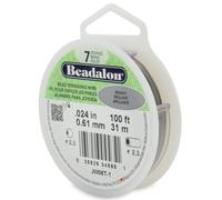 Alambre para ensartar cuentas de acero inoxidable Beadalon de 7 hebras, 0,024 pulgadas (0,61 mm), brillante, 100 pies (31 m)
