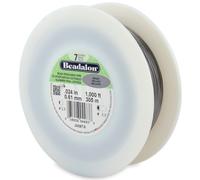 Alambre para ensartar cuentas de acero inoxidable Beadalon de 7 hebras, 0,024 pulgadas (0,61 mm), brillante, 1000 pies (305 m)