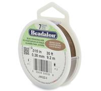 Alambre para ensartar cuentas de acero inoxidable Beadalon de 7 hebras, 0,38 mm (0,15 pulg.), bronce, 9,2 m (30 pies)