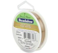 Alambre para ensartar cuentas de acero inoxidable Beadalon de 7 hebras, 0,46 mm (0,018 pulg.), dorado satinado, 31 m (100 pies)