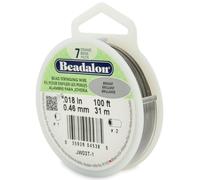 Alambre para ensartar cuentas de acero inoxidable Beadalon de 7 hebras, 0,46 mm (0,18 pulg.), brillante, 31 m (100 pies)