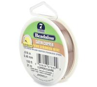 Alambre para ensartar cuentas de acero inoxidable Beadalon de 7 hebras, 0,46 mm (0,18 pulg.), cobre satinado, 31 m (100 pies)