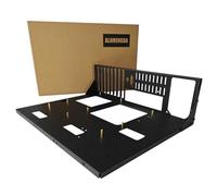 ALAMENGDA Carcasa para computadora de juegos, ATX con chasis abierto para placas base E-ATX/ATX/M-ATX/ITX, diseño de disipación de calor corporal, accesorios de placas base SSD