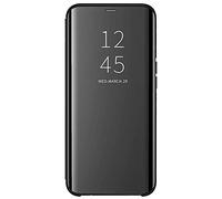 Alamo Funda de Espejo para el Samsung Galaxy A52 / A52 5G / A52S 5G, Prima Smart View Carcasa con Clear Ventana - Negro