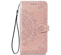 Alamo Funda de Mandala para el OPPO A54 5G / A74 5G, Prima Carcasa de PU Piel con Ranuras para Tarjetas - Oro Rosa