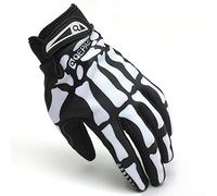 Alamor Motorcycle Racing Biker Guantes Llenos del Dedo Esqueleto del Cráneo Bone-M-White