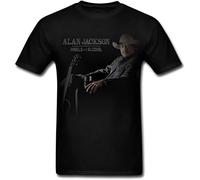 Alan Jackson Singer Country Music Men's T-Shirt Unisex Black Cotton Print tee Shirts XL