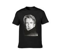 Alan Rickman Alan Rickman Young Art Men's T-Shirt Unisex Black Cotton Print tee Shirts M