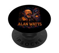 Alan Watts Laugh Galaxy Universe Arte psicodélico PopSockets PopGrip Adhesivo