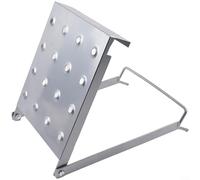 Alanmoship 1 juego de estantes telescópicos plegables hechos de aleación de aluminio resistente para un pie seguro y colocación del tambor de aceite en el taller, color negro y plateado, 34,5 x 26,8 x