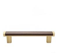 Alanmoship 1 manija de madera de nogal vintage para gabinete, tiradores de cajón de aleación de zinc de bronce antiguo para armario de cocina, armario, zapatero, muebles, color negro, 12,6 cm (F)