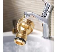 Alanmoship 1 paquete de grifo de latón conector rápido rosca macho manguera adaptador de tubo con anillo de goma para lavadora, jardín, lavandería