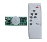 Alanmoship 1 Pir Solar Street Light Controller Board con control remoto, sensor de cuerpo humano para batería de 3.2V/3.7V, entrada de panel 5-6V, circuito blanco/verde para reparación de lámparas al