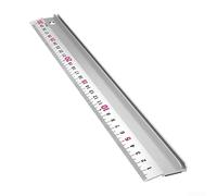 Alanmoship 1 regla de seguridad de aleación de aluminio, guía de corte antideslizante, herramienta de medición con borde resistente a cortes y graduaciones claras para estudiantes y dibujo (30 cm)