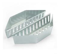 Alanmoship 1 x cesta de parrilla de acero galvanizado para barbacoa para acampar al aire libre, caja de virutas de madera portátil con bordes reforzados, plata 38,7 cm