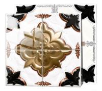 Alanmoship 10 calcomanías de pared con patrón marroquí retro grueso, impermeable PVC autoadhesivo para azulejos para decoración del hogar, marrón 15 x 15 cm (7)