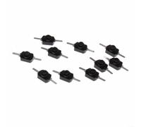 Alanmoship 10 unids 1A 30V DC 250V CA negro cierre encendido apagado interruptor de botón para mini antorcha reparación electrónica proyectos aficionados