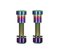 Alanmoship 2 pernos y tuercas de aleación de metal M5 x 18 mm para manillar de bicicleta de montaña y carretera, actualización de vástago de manillar dorado negro (dos multicolores)