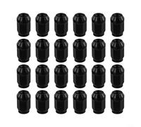 Alanmoship 24 tuercas negras de rueda M12 x 1,5 de extremo cerrado, estilo bellota, asiento de 60 grados, hexagonal de 3/4 pulgadas para LandCruiser para Ford para Jeep 1964-2014, acero de 35 mm de