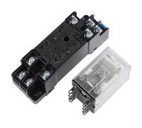 Alanmoship 3 relés de alimentación electromagnético DC 12V DPDT con enchufe, montaje en riel DIN de 8 pines de 35 mm para control de automatización industrial, 4,2 x 2,7 x 2 cm