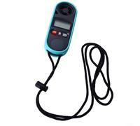 Alanmoship Anemómetro digital con pantalla LCD retroiluminada, medidor de viento y temperatura para HVAC y fabricación de ventiladores, dispositivo azul portátil para uso doméstico e industrial